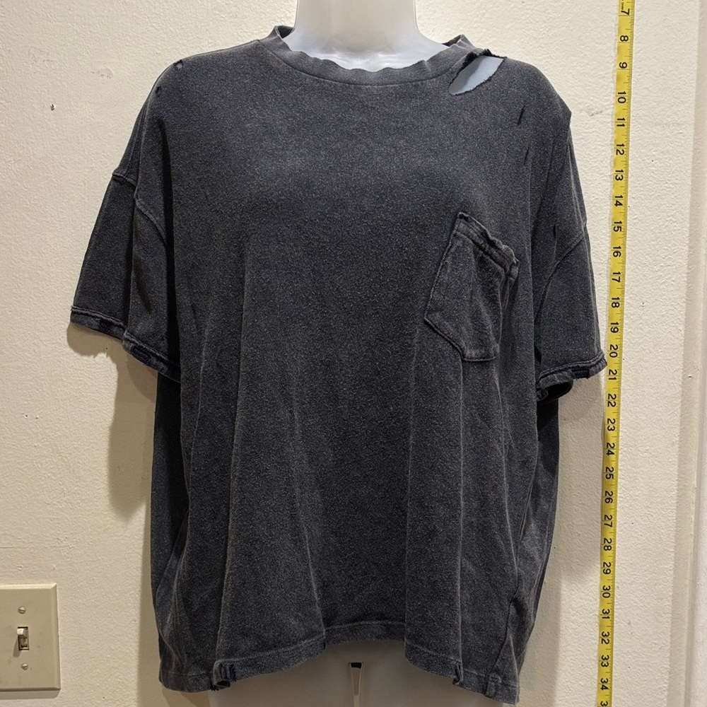 We The Free Charcoal Distressed Tee